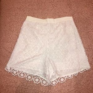 High waisted, lace shorts